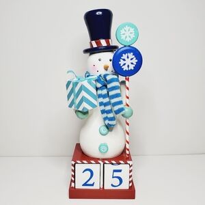 Wooden Snowman Nutcracker With Advent Calendar Decor